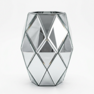 Geometric mirrored-glass vase