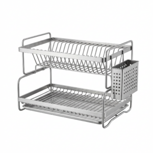 Dish-drying rack with cutlery holder