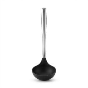 Stainless-steel-handled cooking ladle