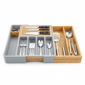 Expandable cutlery-drawer organiser