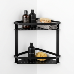 Corner shower shelf