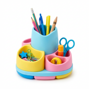 Cartoon-style desk organiser