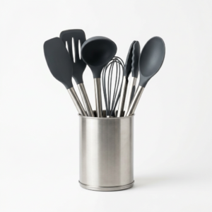 Silicone and stainless-steel utensil set