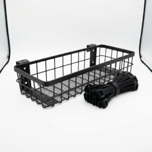 Under-desk cable tray with cable ties
