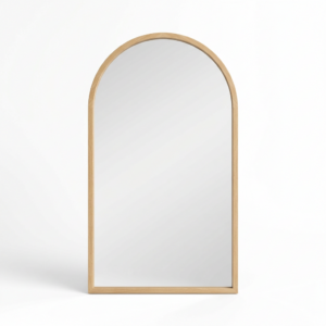 Large arched wood-frame mirror