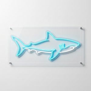 Shark-shaped LED neon wall sign