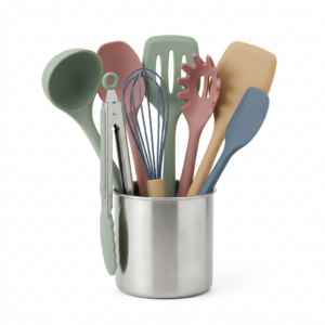 Large silicone kitchen utensil set