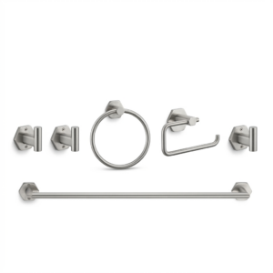 Stainless-steel bathroom fittings set