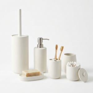 Six-piece minimalist bathroom set