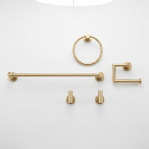 Champagne-gold wall-mounted bathroom hardware set